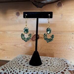 Elegant Green Dangle Earrings